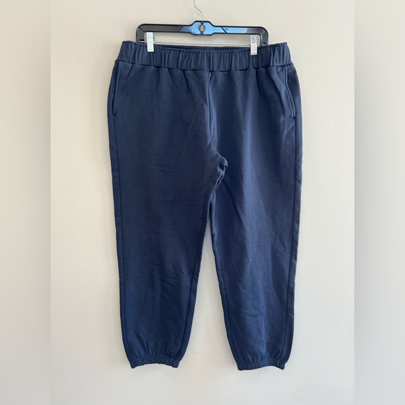 PACT Organic Brushed Fleece Cotton Sweatpant in Midnight Navy Blue, XL - Picture 3 of 12